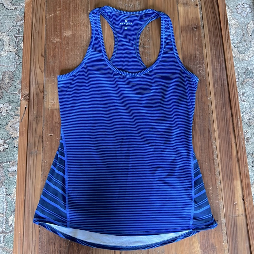 Athleta Blue Striped Tank Top.  Size XS